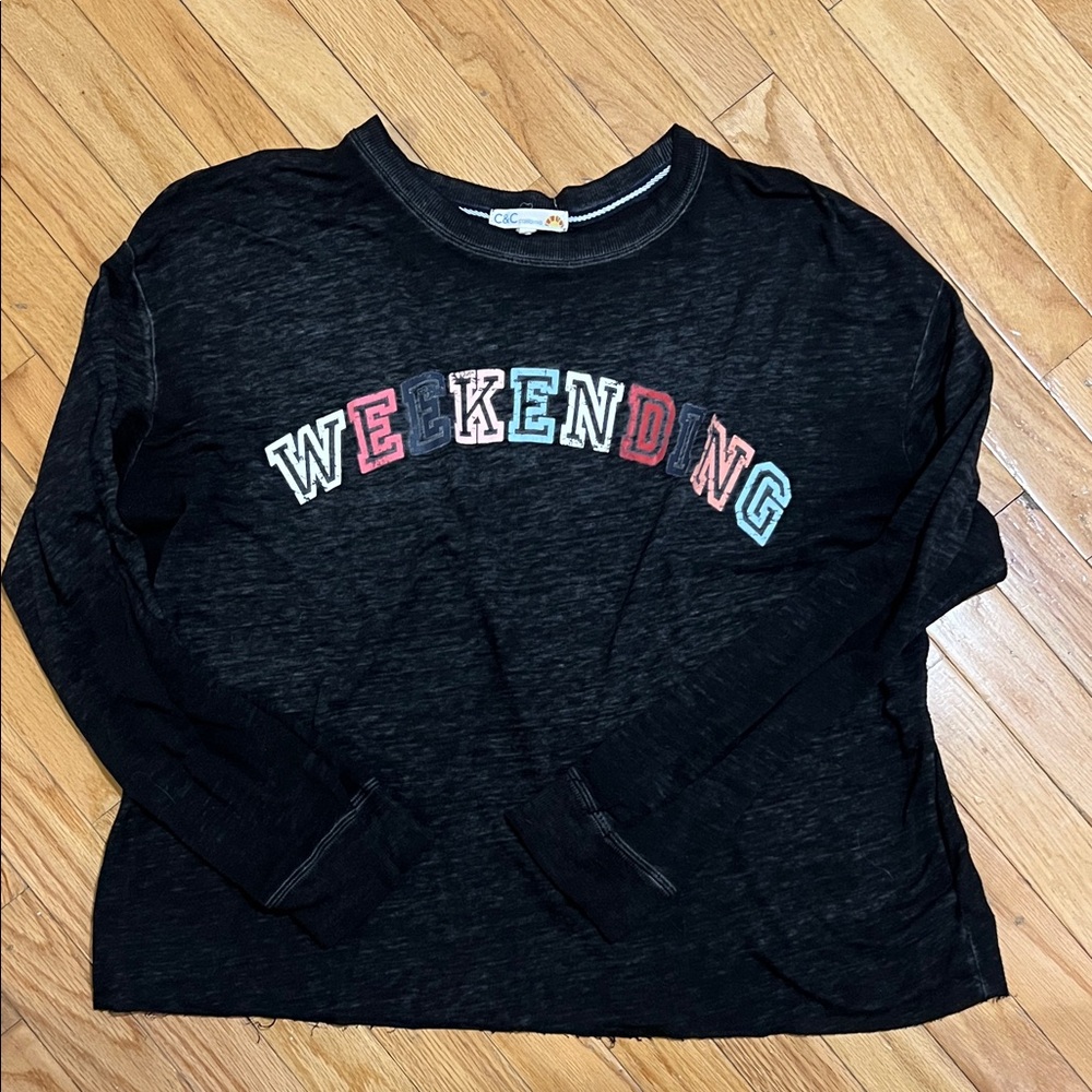 C&C California Black/gray Weekending top.  Size Large